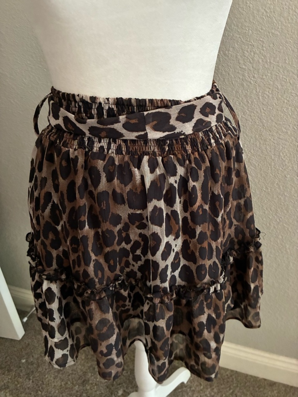 By Together Leopard Print Tiered Mini Skirt - Brown & Black